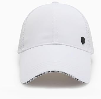 Black Mesh Baseball Cap, Adjustable,Mens (US, Numeric, 6 3/4, 7 5/8, White)
