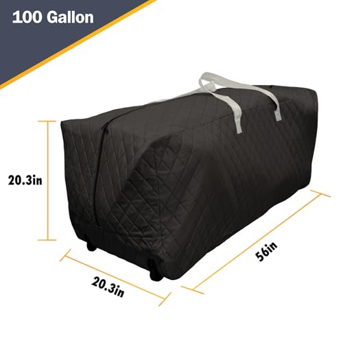 Quilted Wheeled Storage Bag (100 Gallon, Black), Storage for Outdoor Patio, Garage, Bedroom, Closet, and Moving Bags. Great for Moving and Seasonal Items.3