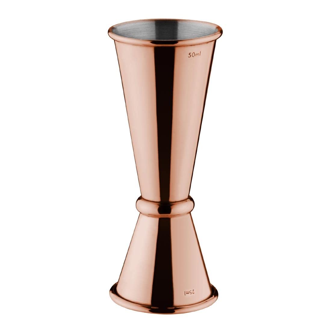 Olympia Copper Barware Banded Jigger Measure Clubs Wine Spirit Drinks 25 / 50Ml