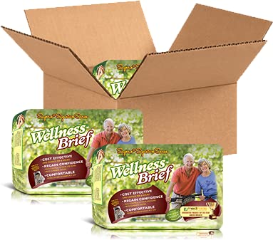 Unique Wellness Brief, Superio Series, Size Medium (24"–36" Waist) 54 Count