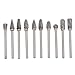 10 Pcs Rotary File Rotary Drill File Coated Rotary Burr Bit Wood Carving Tools File Cutting Burrs Electric Tool Carving File Tool Stainless Steel Alloy Head To Rotate