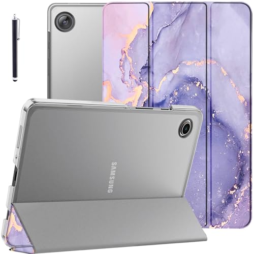 Image of Robustrion Cover for Samsung Galaxy Tab A11 Plus Cover Case 11 inch, Flip Cover Case for Samsung Galaxy Tab A11 Plus Cover /Tab A11+ Tablet Cover with Translucent Back - Marble Lilac