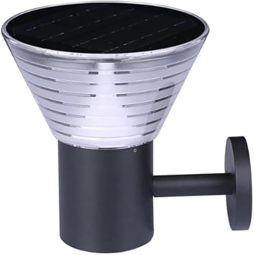 noxozoqm Modern Aluminum Alloy Solar Outdoor Wall Light Wall Light Rust-Proof high Light Transmittance Exterior Wall Lantern(Warm Light)
