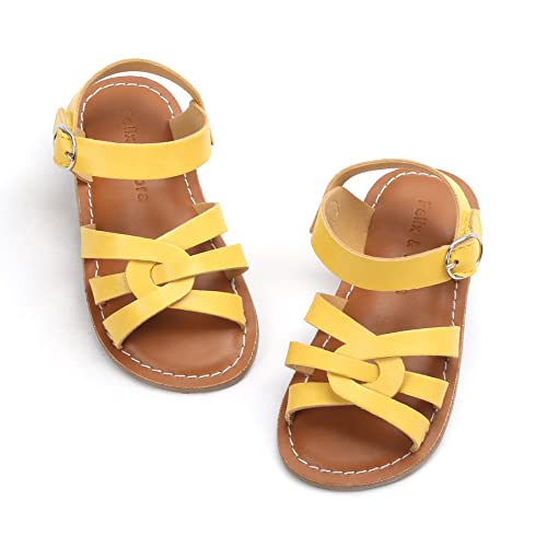 Image of Felix & Flora Toddler Girl Sandals - Little Girl Easter Dress Shoes Lightweight Open Toe Beach Holiday Flats
