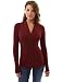 PattyBoutik Women's Shawl Collar Pleated Detail Blouse (Burgundy M)