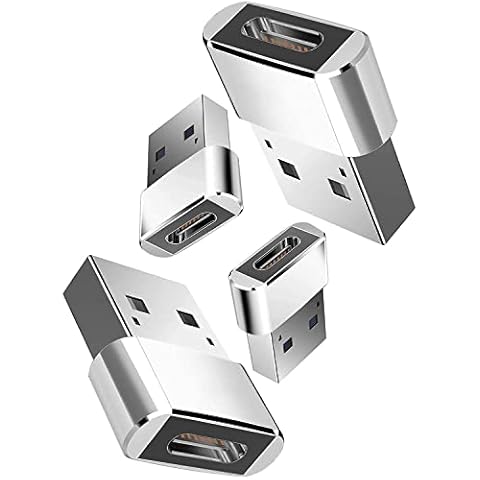 USB C to USB Adapter, Pack of 4 USB C Female to USB A Male Adapter, USB Type C Female to USB OTG Adapter for Phone 13 12 11 Pro Max Mini, Samsung Galaxy S22 S21 S20, A-A-A-App. le Watch Series. 7 Cover