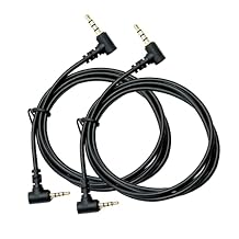 Seadream 3.5mm to 2.5mm Audio Cable 2Pack 3.3FT Double Angled 90 Degree 1/8" 3.5mm TRRS Jack Male to 2.5mm TRRS Jack Male Stereo Audio Mic Aux Cord Cable