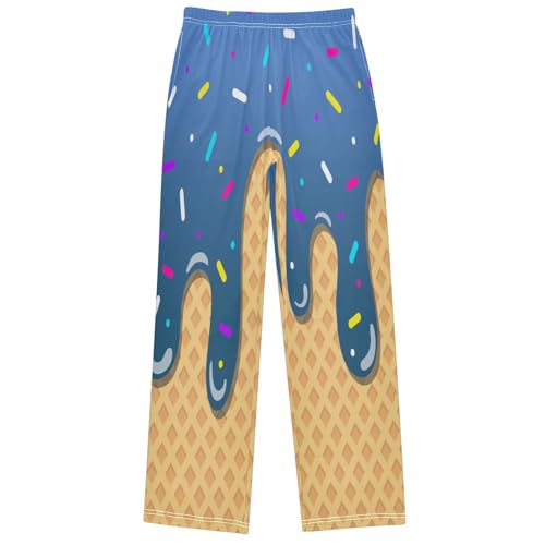 Boys' Pants Ice Cream Drip Blue Joggers Elastic Long Bottoms Trousers Sweatpants with Pockets Size 6-14