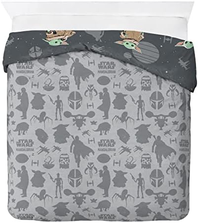 Jay Franco Star Wars The Mandalorian The Cutest Bounty 100% Cotton Double Duvet Cover Set - Includes 2 Pillowcases