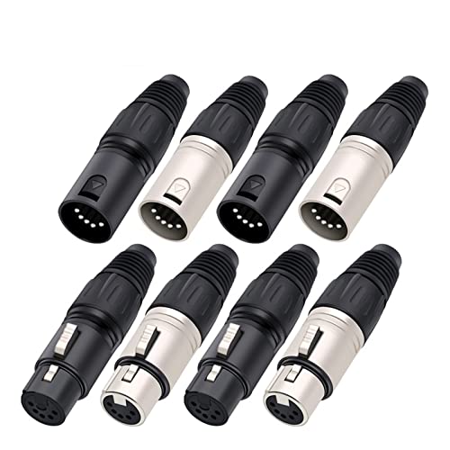 Adaptateur XLR femelle 5Pin argent pour câble microphone et connecteur audio fiche x10