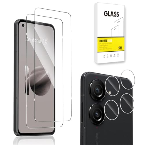 Dision Protecteur D'écran Compatible avec ASUS Zenfone 10 [2 Pièces] + Protecteur D'objectif de Caméra [2 Pièces] [HD Clear,Technologie de Défense...