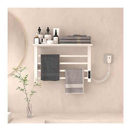 Sèche-serviettes mural compact blanc 4 barres pour petits espaces et salles de bain