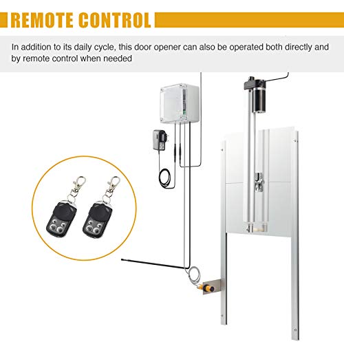 SNUGENS Automatische Hühnerklappe 30x32cm Aluminium Hühnertür Hühnerstalltür mit Fernbedienung Hühnerstalltor Hühnerhaus… – Bild 6