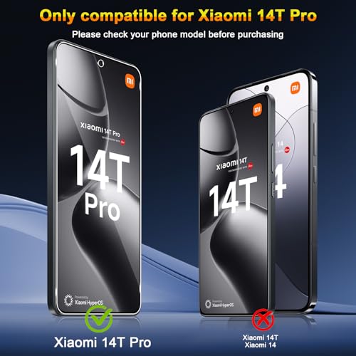 QULLOO Protector de Pantalla para Xiaomi 14T Pro, 3 Piezas Cristal Templado y 3 Piezas Protector de Lente de Cámara, Dureza 9H Ultra Resistente Vidrio Templado - imagen 8