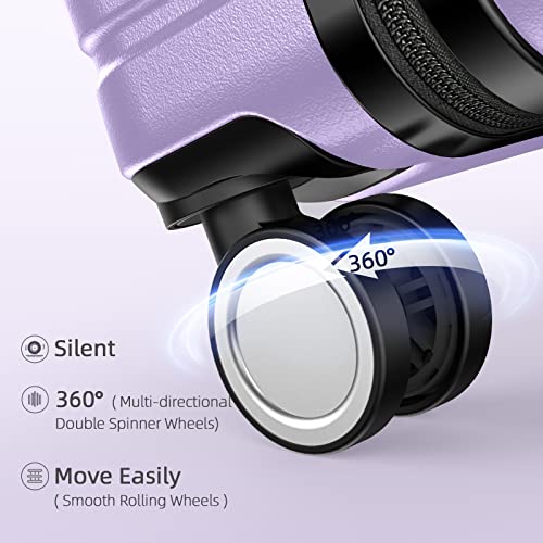 Beow Luggage Set Clearance Lightweight Suitcases With Wheels Abs Durable Travel 3 Piece Set With Tsa Lock20/24/28(Lavender Purple) #TOP2