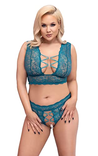 Cottelli CURVES ensemble vert 2XL lingerie galbante courbes