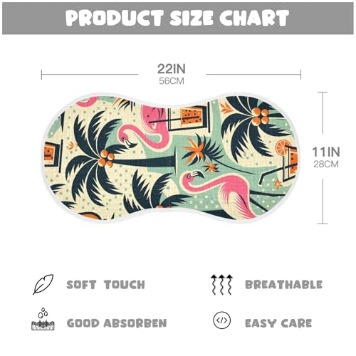 Muslin Burp Cloth for Baby 1PC Tropical Trees Flamingos Drinks Super Absorbent Burping Cloths, Bibs for Newborn Boys Girls4