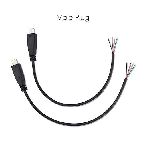Miniatura 9 de 4 unidades mini 5P USB a cable desnudo de extremo abierto 3.3 pies 5V 2.1A 22AWG 2 núcleos y 4 núcleos de alimentación de coleta de reparación de