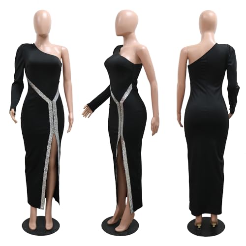 Image of Women Sleeveless Off Shoulder Split Evening Cocktail Long Dress
