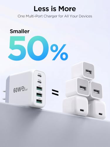 EIZLXQ 60W 5-Port Type C Charger Fast Charging Blocks - image 3