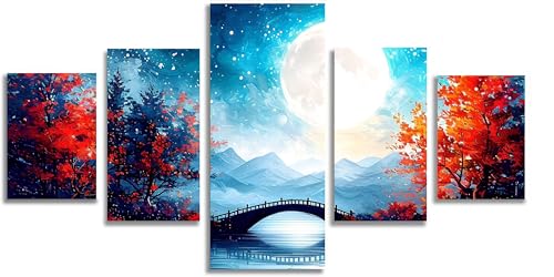 Broderie diamant kit complet lune | Mefooge 5D diamond painting arbre pour adulte - 150x75cm