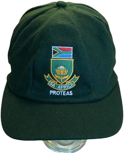 Classical Mens Melton Wool Cricket Cap New South Africa Test Logo Green 58-62CM