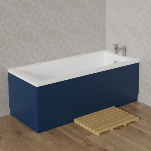 Aquariss 1700mm Front Straight Wood Bath Panel 18mm MDF Painting Matte Blue Adjustable Height for Bathroom Soaking Tub