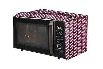 The Furnishing Tree PVC Waterproof Microwave Oven Cover compatible for Haier 20 L Convection HIL2001CSPH Symmetric Pattern Voilet