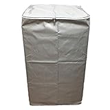 EBISSY 洗濯機カバー 屋外 防水 【 4面 すっぽり 改良版 1年保証 】 シルバーコーティング 紫外線 対策 (ファスナー,Mサイズ:90×56×55)