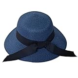Photo Gallery hiqiu cappello da sole da donna con tesa larga, pieghevole, protezione solare, cappello da spiaggia, cappello di paglia da viaggio, blu mare, 56-58 Photo Gallery hiqiu cappello da sole da donna con tesa larga, pieghevole, protezione solare, cappello da spiaggia, cappello di paglia da viaggio, blu mare, 56-58