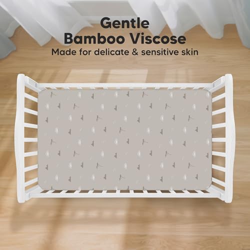 Image of KeaBabies 2-Pack Baby Crib Sheets for Boys, Girls, 52x28 Fitted (Savannah) | Viscose Derived from Bamboo, Toddler Bed Sheets Neutral, Fitted Crib Mattress Sheet for Standard Baby Bedding, Soft, Cozy