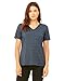Bella + Canvas Ladies Relaxed Jersey Short-Sleeve V-Neck T-Shirt - HEATHER NAVY - M - (Style # 6405 - Original Label)
