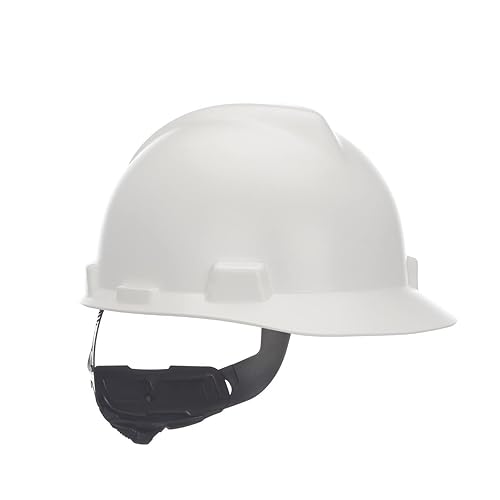 Vista 15 de MSA 10203092 V-Gard - Casco de seguridad estilo gorra, con suspensión de trinquete Fas-Trac III, carcasa de polietileno, protección contra impactos
