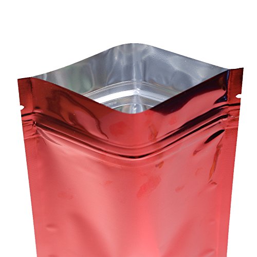 Bolsas de embalaje plano QuickQlick de aluminio rojo para almacenar muestras y objetos pequeños 7
