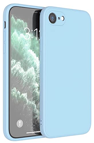 - Cover Custodia Case per iPhone 7 Plus 8 Plus Protezione Copre Fotocamera silicone TPU Opaco con Bordi Piatti Colore Celeste