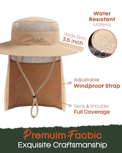 Image of FURTALK Sun Hats for Men Women Fishing Hat with Neck Flap UPF Protection