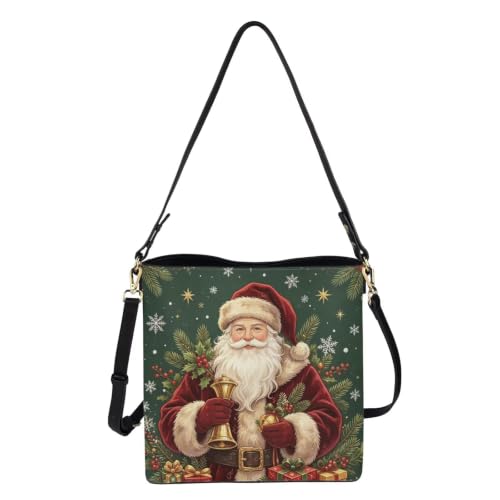 Image of HUGS IDEA Boho Bags for Women Leather Handbag Shoulder Bucket Crossbody Purse