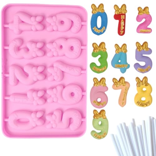 ZORVYN 10 PCS Stampi in Silicone Numeri DIY Riutilizzabili per Torte e Decorazioni