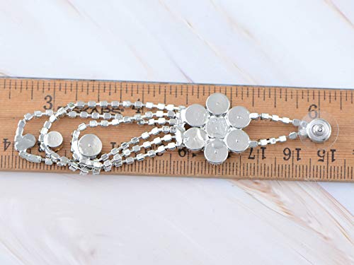 Alilang Aquamarine Blue Zircon Swarovski Crystal Rhinestone Flower Vine Long Dangle Drop Earrings #TOP5