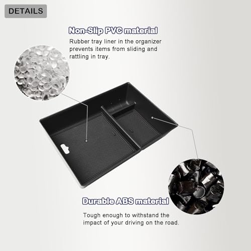 Center Console Organizer Compatible with 2023-2026 Mercedes Benz EQS450+ /EQS450 /EQS580 Sedan SUV& EQE350 /EQE350+ /EQE500 Sedan AMG Armrest Storage Box Insert Tray Accessories (Not for EQB)