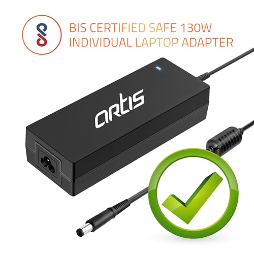 Image of AR1202 130 Watt Laptop Charger /Adapter with Power Cord Compatible with Dell Laptops (19.5V /6.7A, Pin: 7.4 x 5.0 mm)