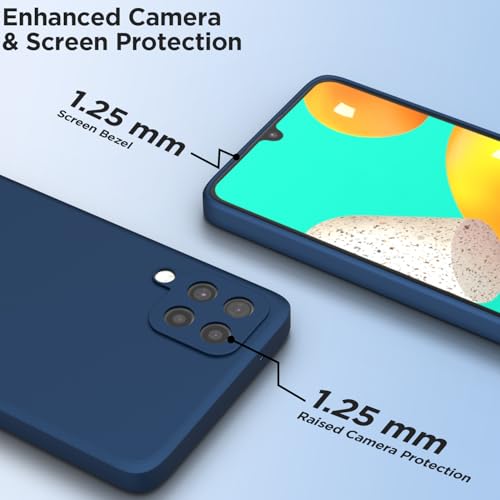 Image of Outlouders Back Cover for Samsung Galaxy M32 4G / M32 Prime / F22 4G | Camera Protection | Durable Soft Matte Silicone Bumper Case (Blue)