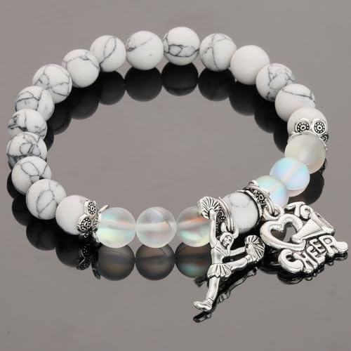 HUTIMY Cheer Bracelet Beads Bracelets Gifts Ideas for Cheer Team Jewelry Teens Cheerleading Bracelet3