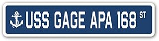 USS GAGE APA 168 Street Sign us Navy Ship Veteran Sailor Gift