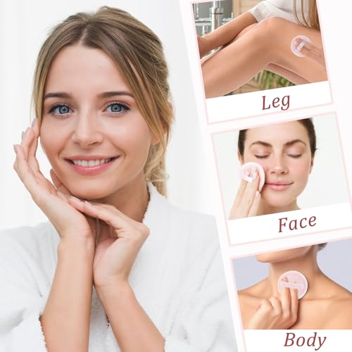 Giantree 12 Pcs kosmetische Puderquaste für Frauen, Baumwolle Make-up Gesicht Puderquasten weiche runde kompakte Puderquasten für loses Puder Stiftung Einstellung Pulver erröten Körper Puder(Rosa)