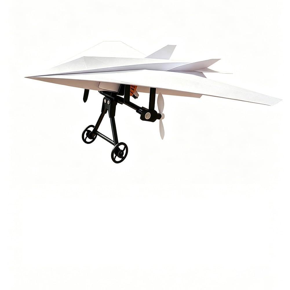 2.4G RC Electric Paper Plane DIY Power Glider Kit With Gyro Stabilizer, Foldable Origami Remote Airplane Outdoor STEM Toy For Kids Family Outdoor Games — image 1