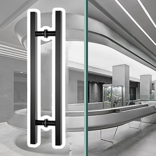 Commercial Office Door Pull Handles Long Push Pull Handle for Barn/Glass Door Rectangle Handle for Metal/Wooden Door (Matte Black 150cm/59)