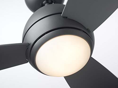 Luminance Kathy Ireland Home Curva Led Outdoor Ceiling Fan With Light Kit | Modern Fixture With 6-Speed Remote Control | Low Profile With Downrod Mount, 52 Inch, Graphite #TOP6