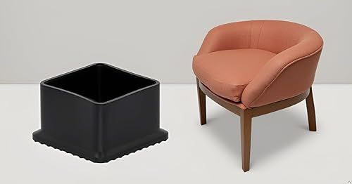 Miniatura 52 de Flyshop 8 tapas para patas de sillas de patio, de PVC, protectores de suelo cuadrados para patas de silla, fundas cuadradas para muebles, 3/4 PVC