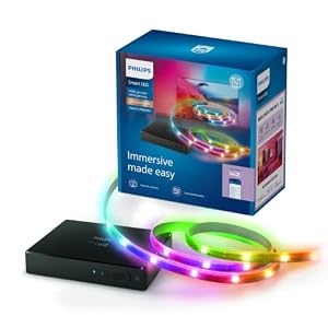 Philips Smart Lighting HDMI Sync Box with TV Backlight, RGBIC LED Strip for 40-50" TV, Sync with Movies, Music, HDMI 2.0, 4K at 60Hz, Connected by WiZ, Requires External Video Source